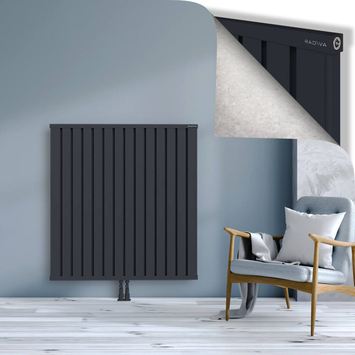 Obi Dekoratif Alüminyum Radyatör 1200x1124 Koyu Antrasit Alt Orta 50mm