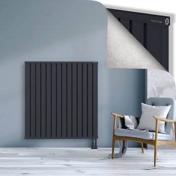 Obi Dekoratif Alüminyum Radyatör 1200x1124 Koyu Antrasit Alt Sağ 50mm