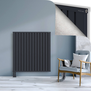 Obi Dekoratif Alüminyum Radyatör 1200x1124 Koyu Antrasit Alt Sol 50mm