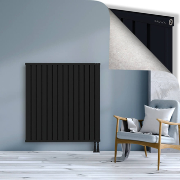 Obi Dekoratif Alüminyum Radyatör 1200x1124 Siyah Alt Sağ 50mm