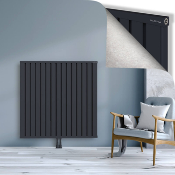 Obi Dekoratif Alüminyum Radyatör 1200x1204 Koyu Antrasit Alt Orta 50mm