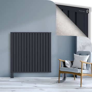 Obi Dekoratif Alüminyum Radyatör 1200x1204 Koyu Antrasit Alt Sol 50mm