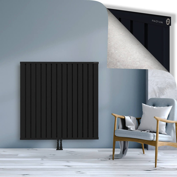 Obi Dekoratif Alüminyum Radyatör 1200x1204 Siyah Alt Orta 50mm