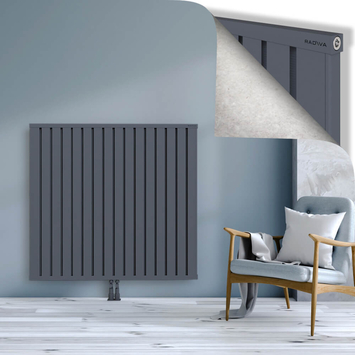 Obi Dekoratif Alüminyum Radyatör 1200x1284 Antrasit Alt Orta 50mm