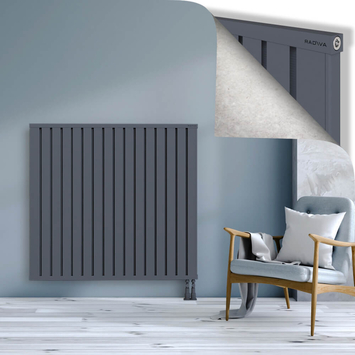 Obi Dekoratif Alüminyum Radyatör 1200x1284 Antrasit Alt Sağ 50mm