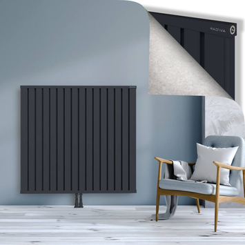 Obi Dekoratif Alüminyum Radyatör 1200x1284 Koyu Antrasit Alt Orta 50mm