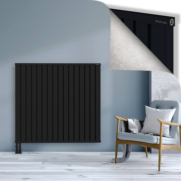 Obi Dekoratif Alüminyum Radyatör 1200x1284 Siyah Alt Sol 50mm