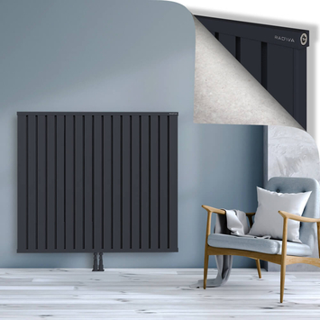 Obi Dekoratif Alüminyum Radyatör 1200x1364 Koyu Antrasit Alt Orta 50mm