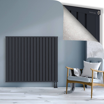Obi Dekoratif Alüminyum Radyatör 1200x1364 Koyu Antrasit Alt Sağ 50mm