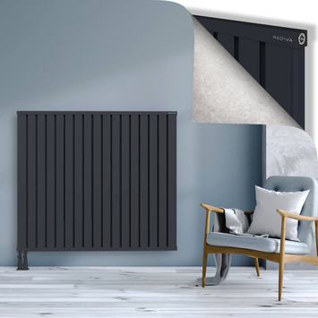 Obi Dekoratif Alüminyum Radyatör 1200x1364 Koyu Antrasit Alt Sol 50mm