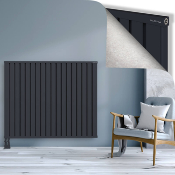 Obi Dekoratif Alüminyum Radyatör 1200x1444 Koyu Antrasit Alt Sol 50mm