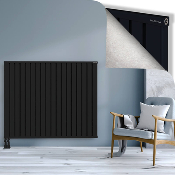 Obi Dekoratif Alüminyum Radyatör 1200x1444 Siyah Alt Sol 50mm