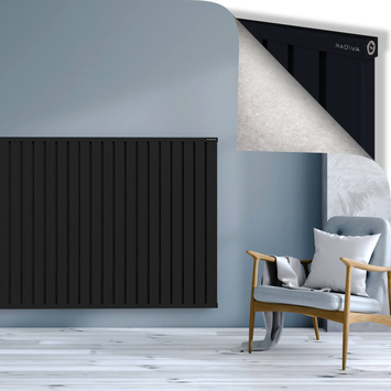 Obi Dekoratif Alüminyum Radyatör 1200x1524 Siyah Alt Sol 50mm