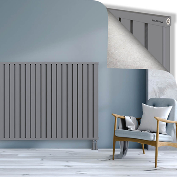 Obi Dekoratif Alüminyum Radyatör 1200x2084 Gri Alt Sağ 50mm