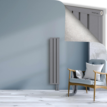 Obi Dekoratif Alüminyum Radyatör 1200x244 Gri Alt Sağ 50mm