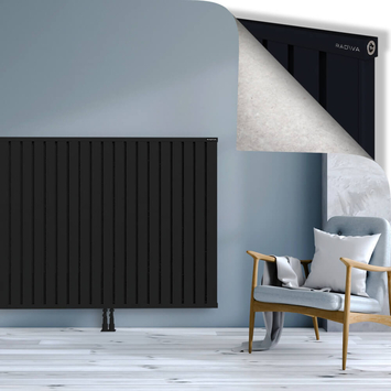 Obi Dekoratif Alüminyum Radyatör 1200x2484 Siyah Alt Orta 50mm