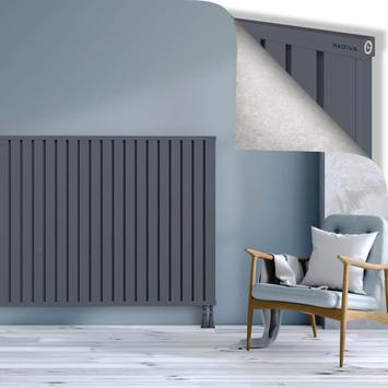 Obi Dekoratif Alüminyum Radyatör 1200x2564 Antrasit Alt Sağ 50mm