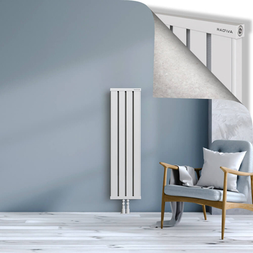 Obi Dekoratif Alüminyum Radyatör 1200x324 Beyaz Alt Orta 50mm