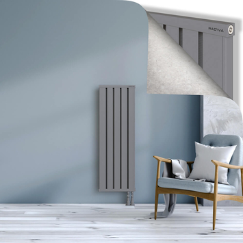 Obi Dekoratif Alüminyum Radyatör 1200x404 Gri Alt Sağ 50mm