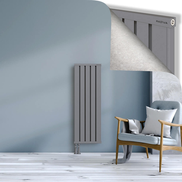 Obi Dekoratif Alüminyum Radyatör 1200x404 Gri Alt Sol 50mm