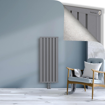 Obi Dekoratif Alüminyum Radyatör 1200x484 Gri Alt Orta 50mm