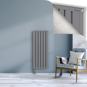 Obi Dekoratif Alüminyum Radyatör 1200x484 Gri Alt Sol 50mm