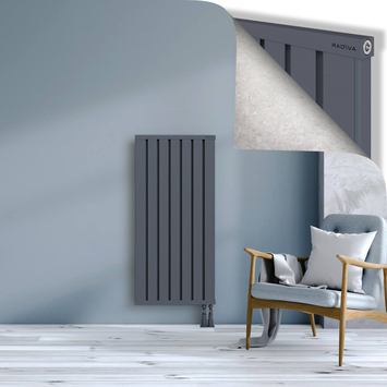 Obi Dekoratif Alüminyum Radyatör 1200x564 Antrasit Alt Sağ 50mm