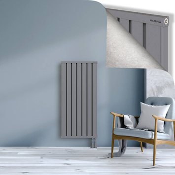Obi Dekoratif Alüminyum Radyatör 1200x564 Gri Alt Sağ 50mm