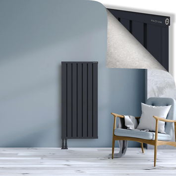 Obi Dekoratif Alüminyum Radyatör 1200x564 Koyu Antrasit Alt Sol 50mm
