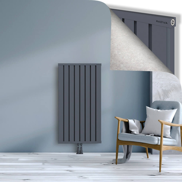 Obi Dekoratif Alüminyum Radyatör 1200x644 Antrasit Alt Orta 50mm