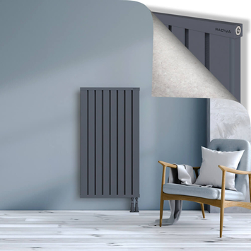 Obi Dekoratif Alüminyum Radyatör 1200x644 Antrasit Alt Sağ 50mm
