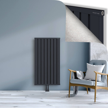 Obi Dekoratif Alüminyum Radyatör 1200x644 Koyu Antrasit Alt Orta 50mm