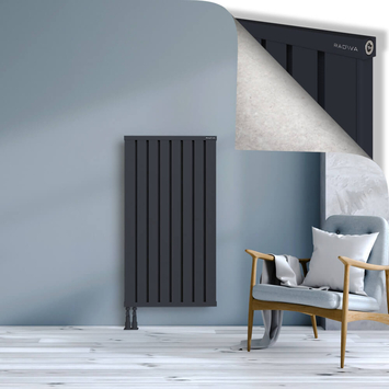 Obi Dekoratif Alüminyum Radyatör 1200x644 Koyu Antrasit Alt Sol 50mm