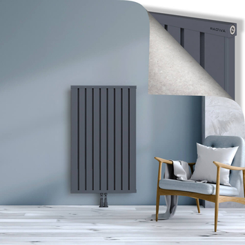 Obi Dekoratif Alüminyum Radyatör 1200x724 Antrasit Alt Orta 50mm