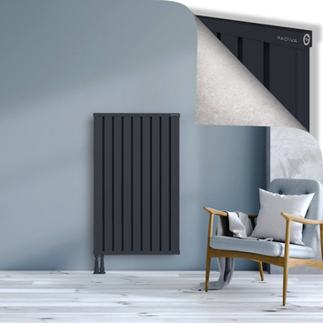 Obi Dekoratif Alüminyum Radyatör 1200x724 Koyu Antrasit Alt Sol 50mm