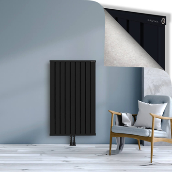 Obi Dekoratif Alüminyum Radyatör 1200x724 Siyah Alt Orta 50mm