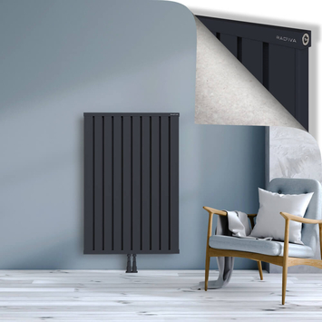 Obi Dekoratif Alüminyum Radyatör 1200x804 Koyu Antrasit Alt Orta 50mm
