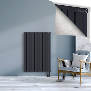 Obi Dekoratif Alüminyum Radyatör 1200x804 Koyu Antrasit Alt Sağ 50mm