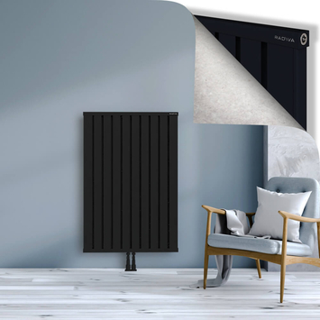 Obi Dekoratif Alüminyum Radyatör 1200x804 Siyah Alt Orta 50mm