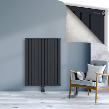 Obi Dekoratif Alüminyum Radyatör 1200x884 Koyu Antrasit Alt Orta 50mm