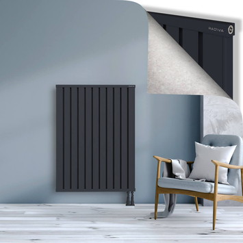 Obi Dekoratif Alüminyum Radyatör 1200x884 Koyu Antrasit Alt Sağ 50mm