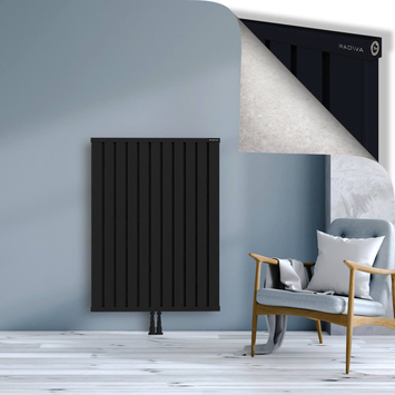 Obi Dekoratif Alüminyum Radyatör 1200x884 Siyah Alt Orta 50mm
