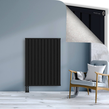 Obi Dekoratif Alüminyum Radyatör 1200x884 Siyah Alt Sol 50mm