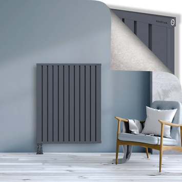 Obi Dekoratif Alüminyum Radyatör 1200x964 Antrasit Alt Sol 50mm