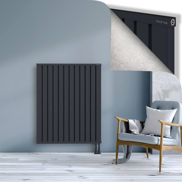 Obi Dekoratif Alüminyum Radyatör 1200x964 Koyu Antrasit Alt Sağ 50mm