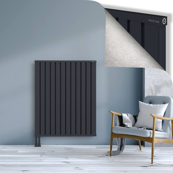 Obi Dekoratif Alüminyum Radyatör 1200x964 Koyu Antrasit Alt Sol 50mm
