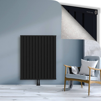 Obi Dekoratif Alüminyum Radyatör 1200x964 Siyah Alt Orta 50mm