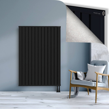 Obi Dekoratif Alüminyum Radyatör 1500x1044 Siyah Alt Sağ 50mm