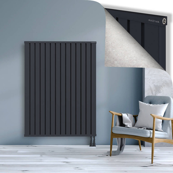 Obi Dekoratif Alüminyum Radyatör 1500x1124 Koyu Antrasit Alt Sağ 50mm
