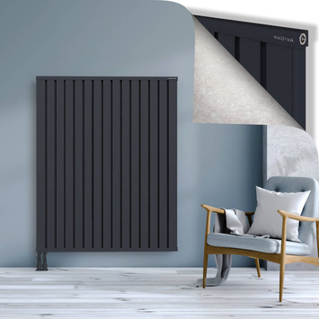 Obi Dekoratif Alüminyum Radyatör 1500x1204 Koyu Antrasit Alt Sol 50mm